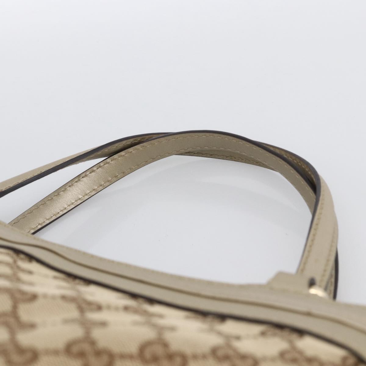 GUCCI GG Canvas Pretty Tote Bag Beige Gold 257061 Auth LNZ074A
