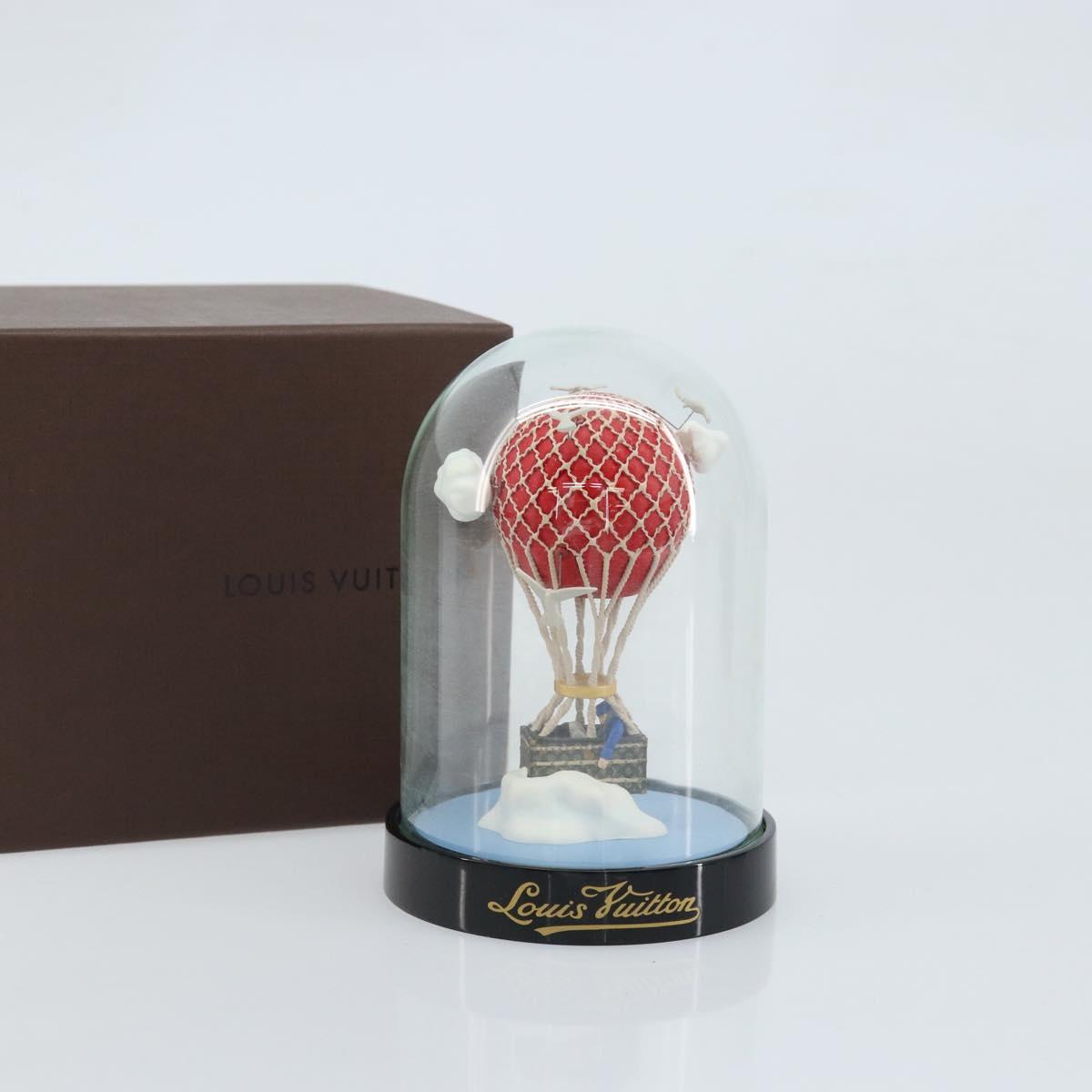 LOUIS VUITTON Maruaero Glass Dome Snow Globe Glass Red LV Auth LNZ079