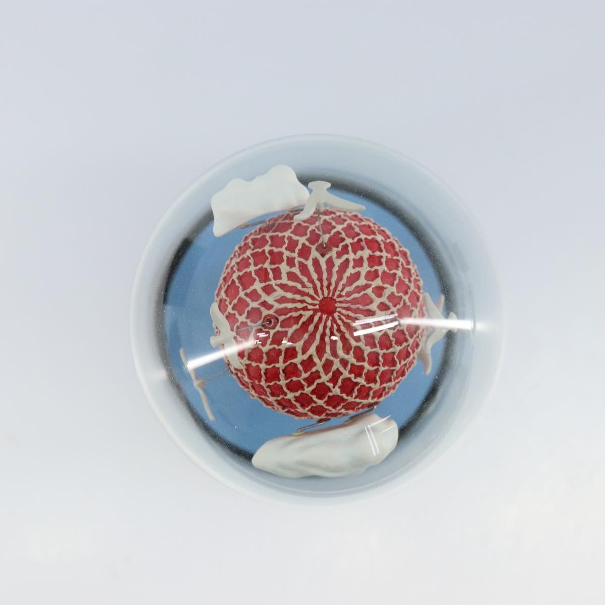 LOUIS VUITTON Maruaero Glass Dome Snow Globe Glass Red LV Auth LNZ079