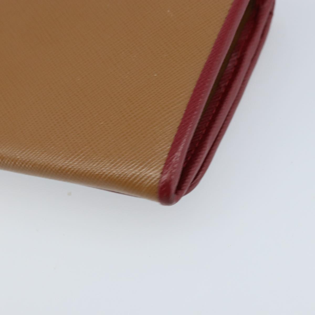 PRADA Long Wallet Safiano leather Brown Gold Auth LNZ082M