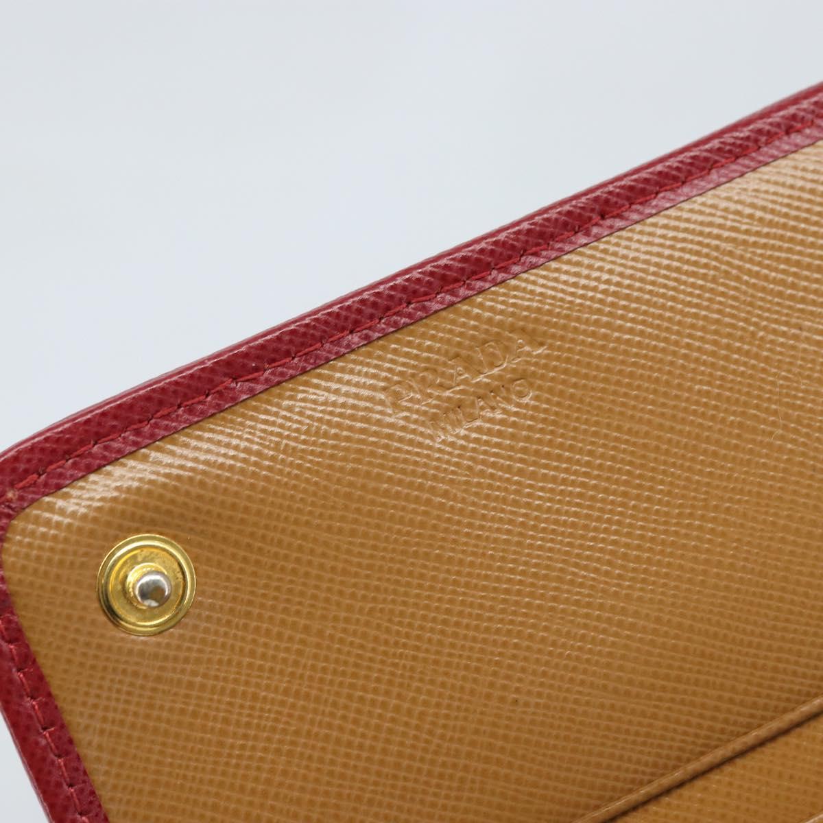 PRADA Long Wallet Safiano leather Brown Gold Auth LNZ082M