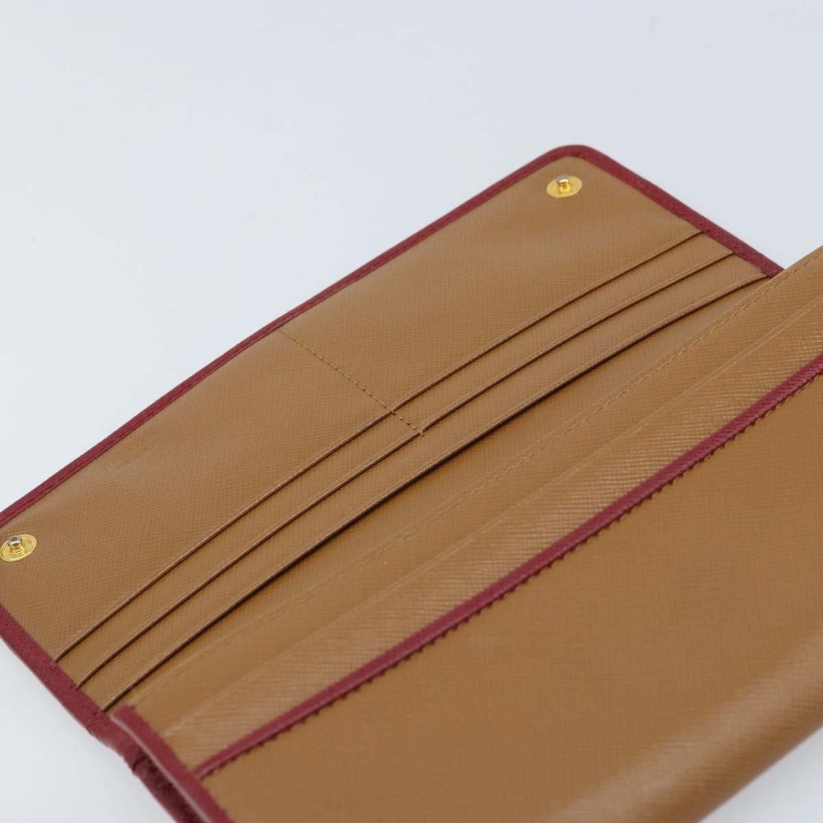PRADA Long Wallet Safiano leather Brown Gold Auth LNZ082M