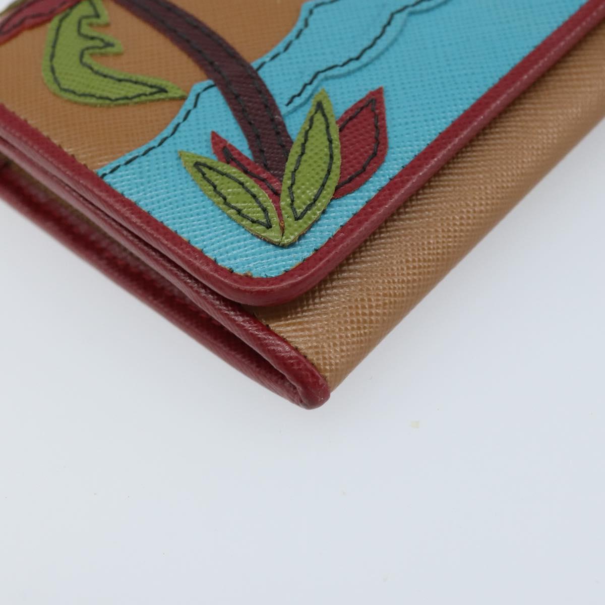 PRADA Long Wallet Safiano leather Brown Gold Auth LNZ082M
