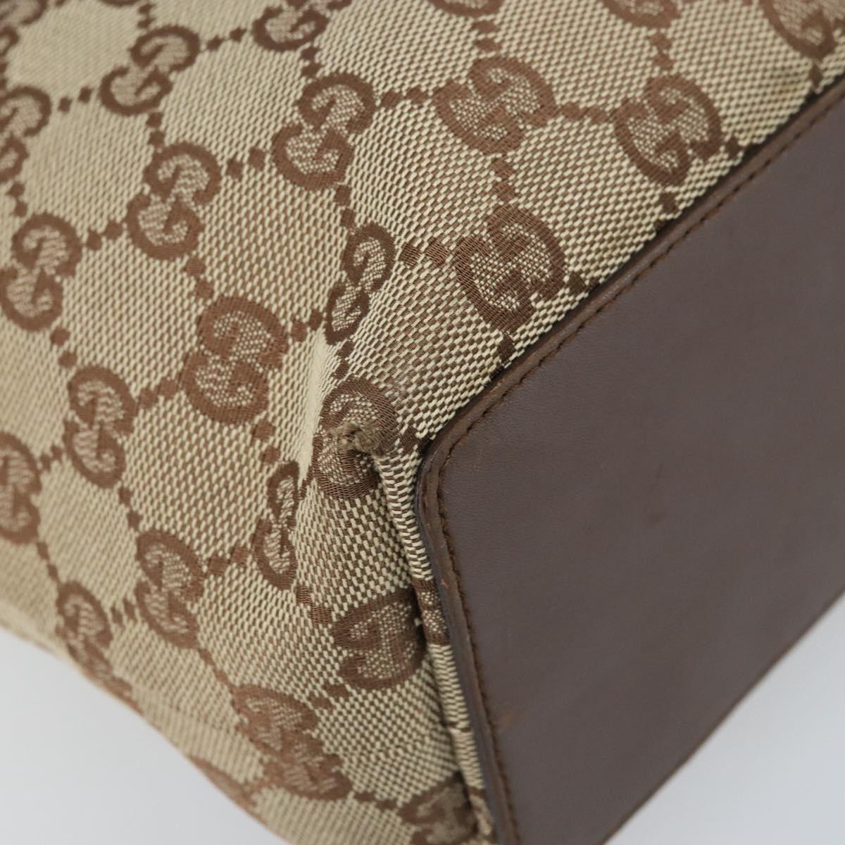 GUCCI GG Canvas Tote Bag Beige Silver 31244 Auth LNZ092