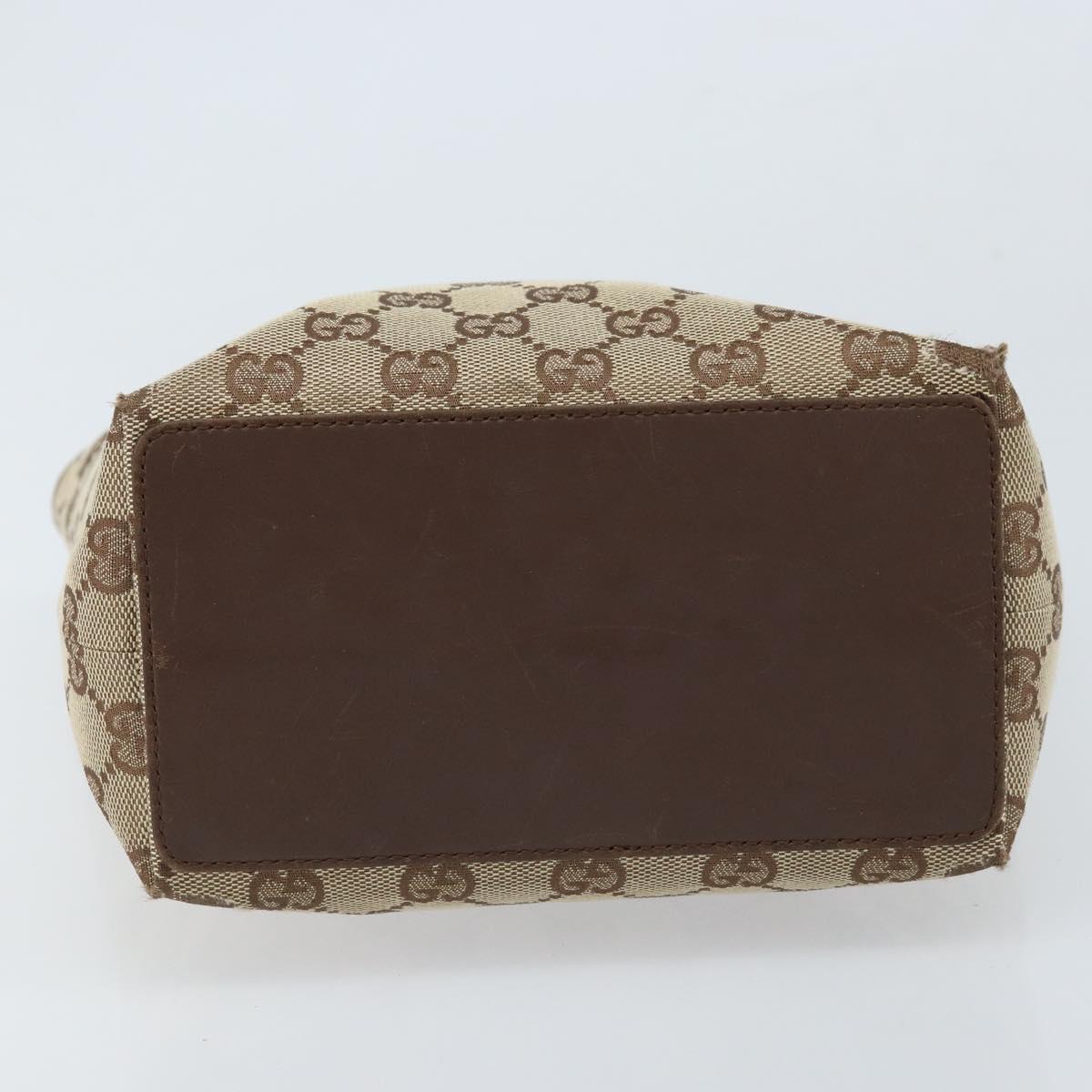 GUCCI GG Canvas Tote Bag Beige Silver 31244 Auth LNZ092