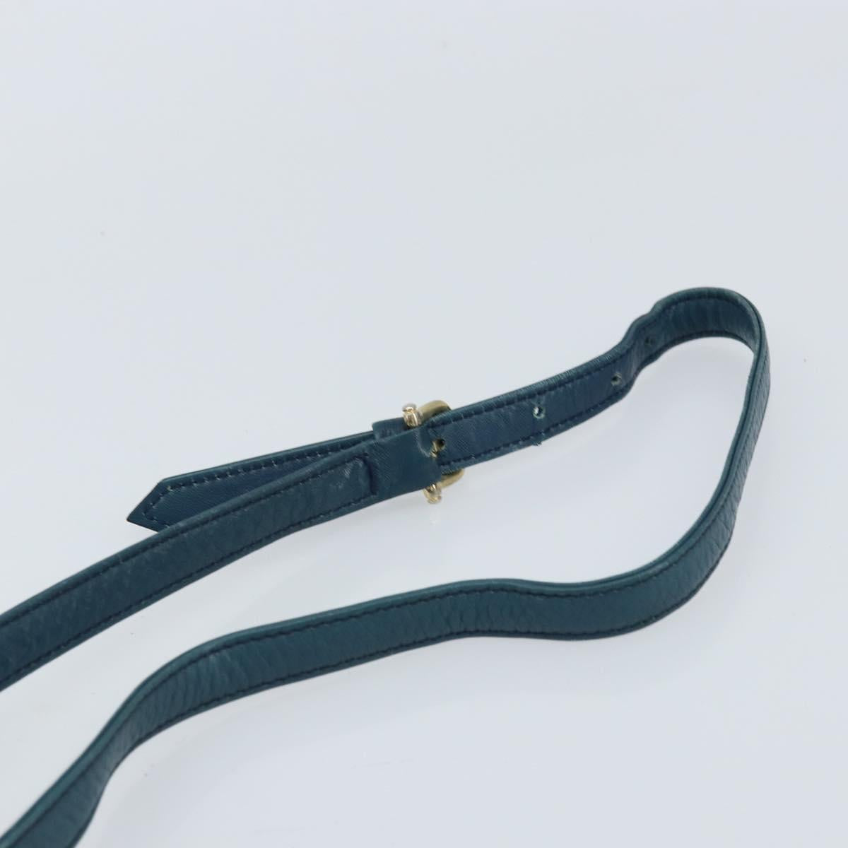 CELINE Macadam Canvas Shoulder Bag PVC Navy Gold Auth LNZ098