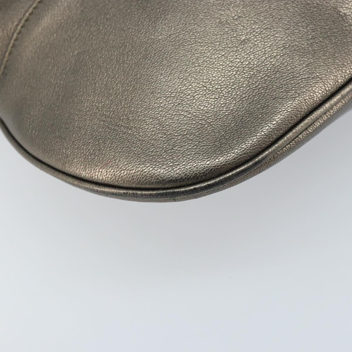 Salvatore Ferragamo Gancini Hand Bag Leather Gold Auth LNZ099