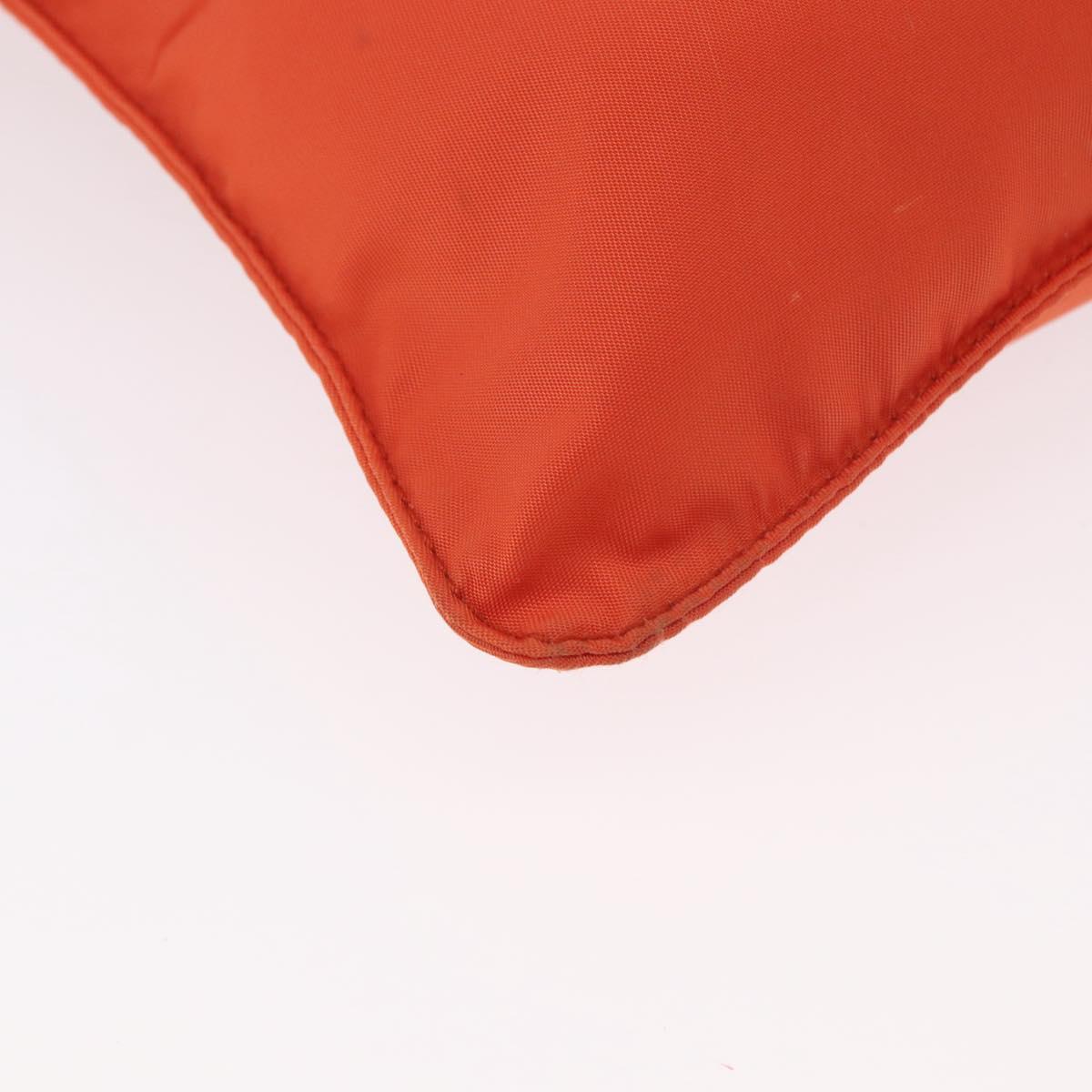 PRADA Shoulder Bag Nylon Orange Silver Auth LNZ1001