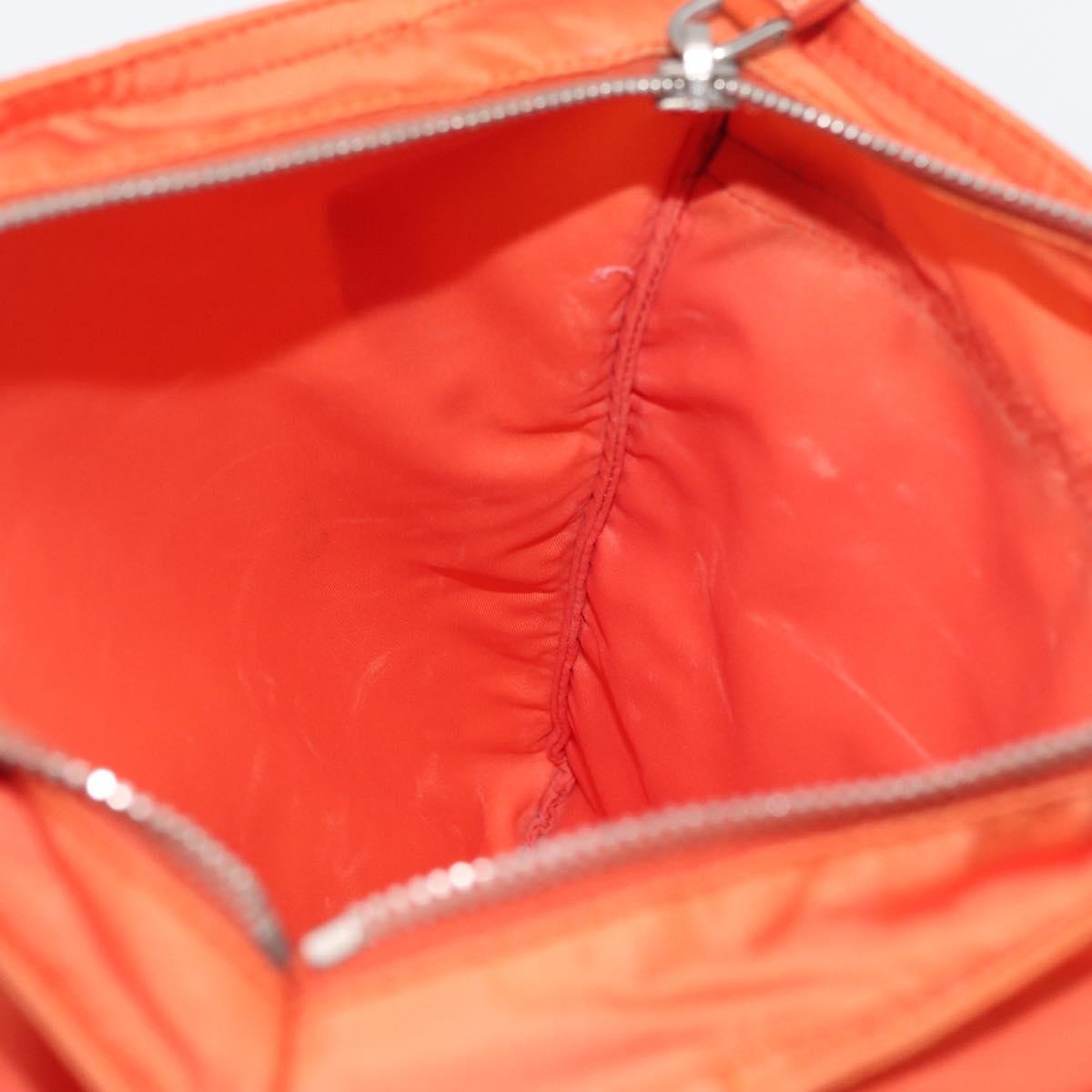 PRADA Shoulder Bag Nylon Orange Silver Auth LNZ1001