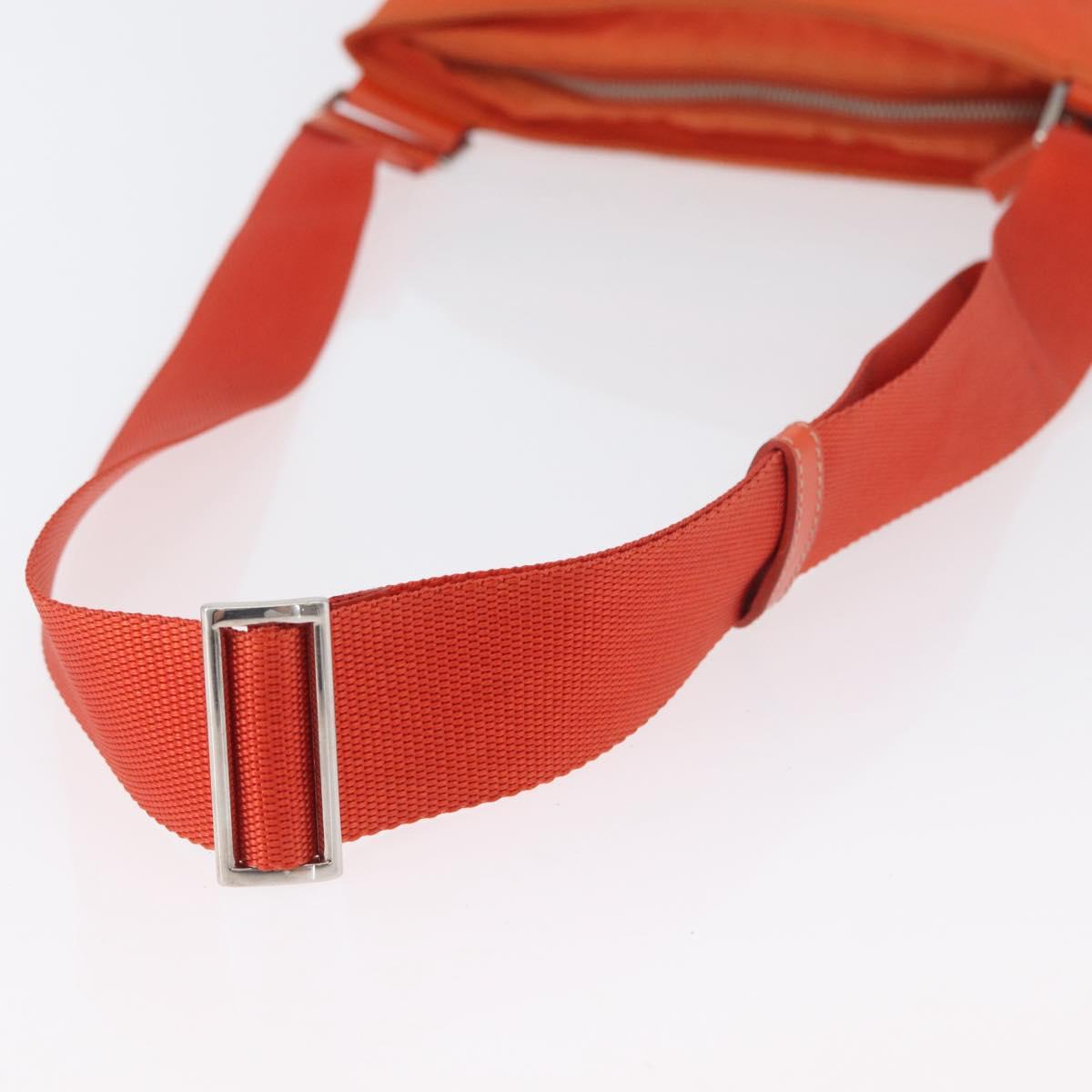 PRADA Shoulder Bag Nylon Orange Silver Auth LNZ1001