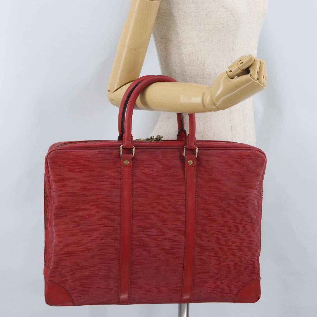 LOUIS VUITTON Epi Porte Documents Voyage Business Bag Red M54477 LV Auth LNZ1011