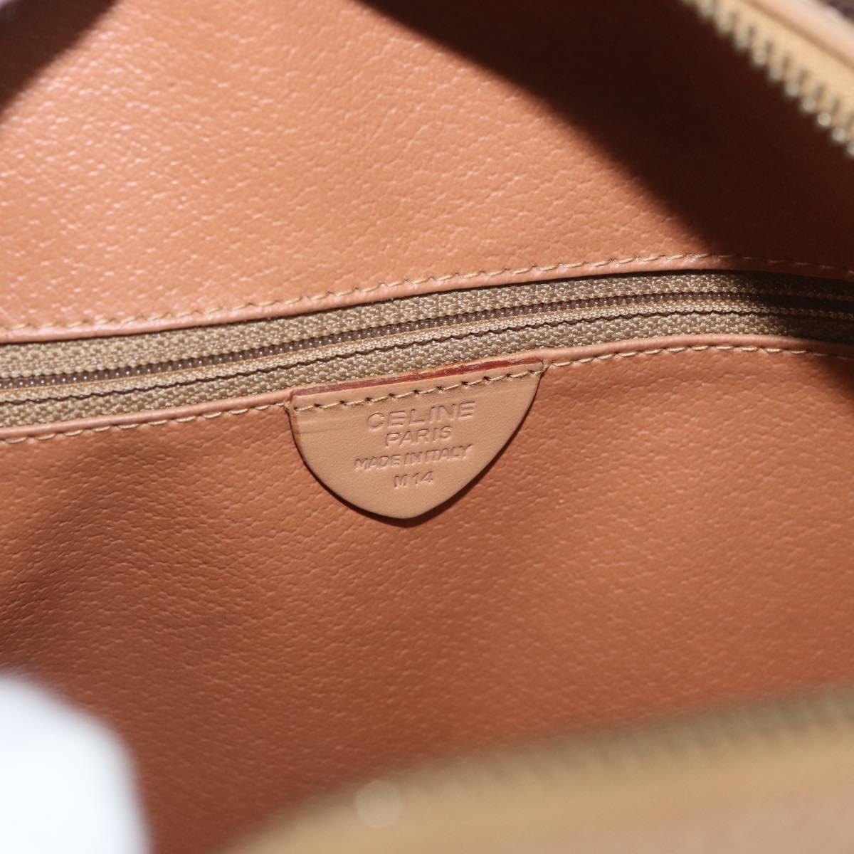 CELINE Macadam Canvas Shoulder Bag PVC Leather Brown Gold Auth BSZ634