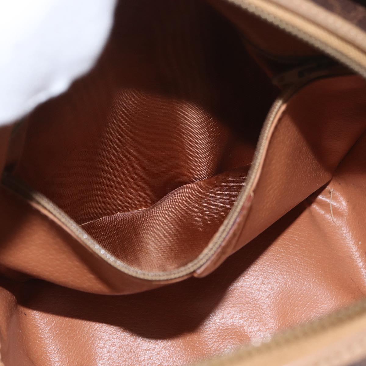 CELINE Macadam Canvas Shoulder Bag PVC Leather Brown Gold Auth BSZ634