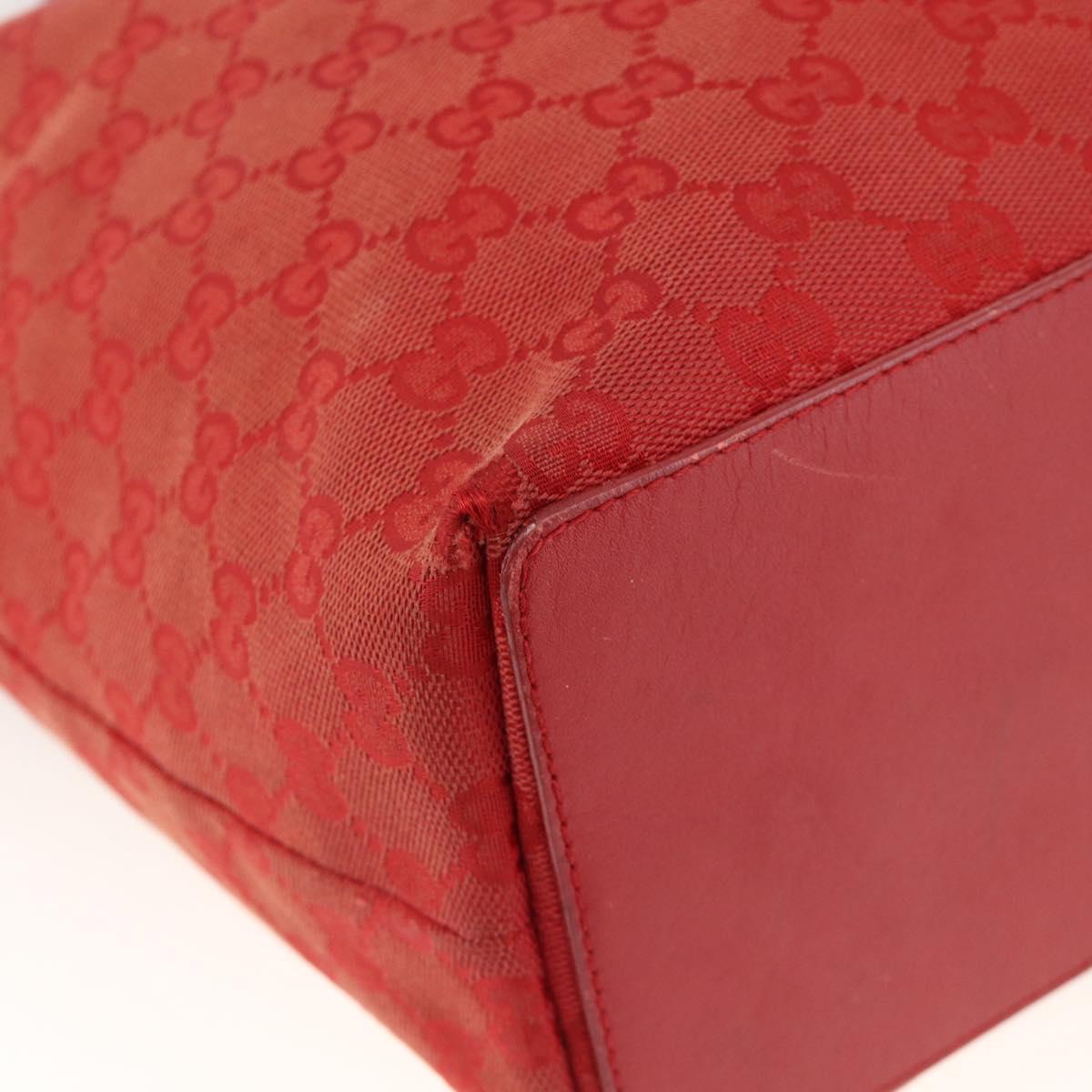GUCCI GG Canvas Tote Bag Red Gold 002 1098 3444 Auth BSZ638