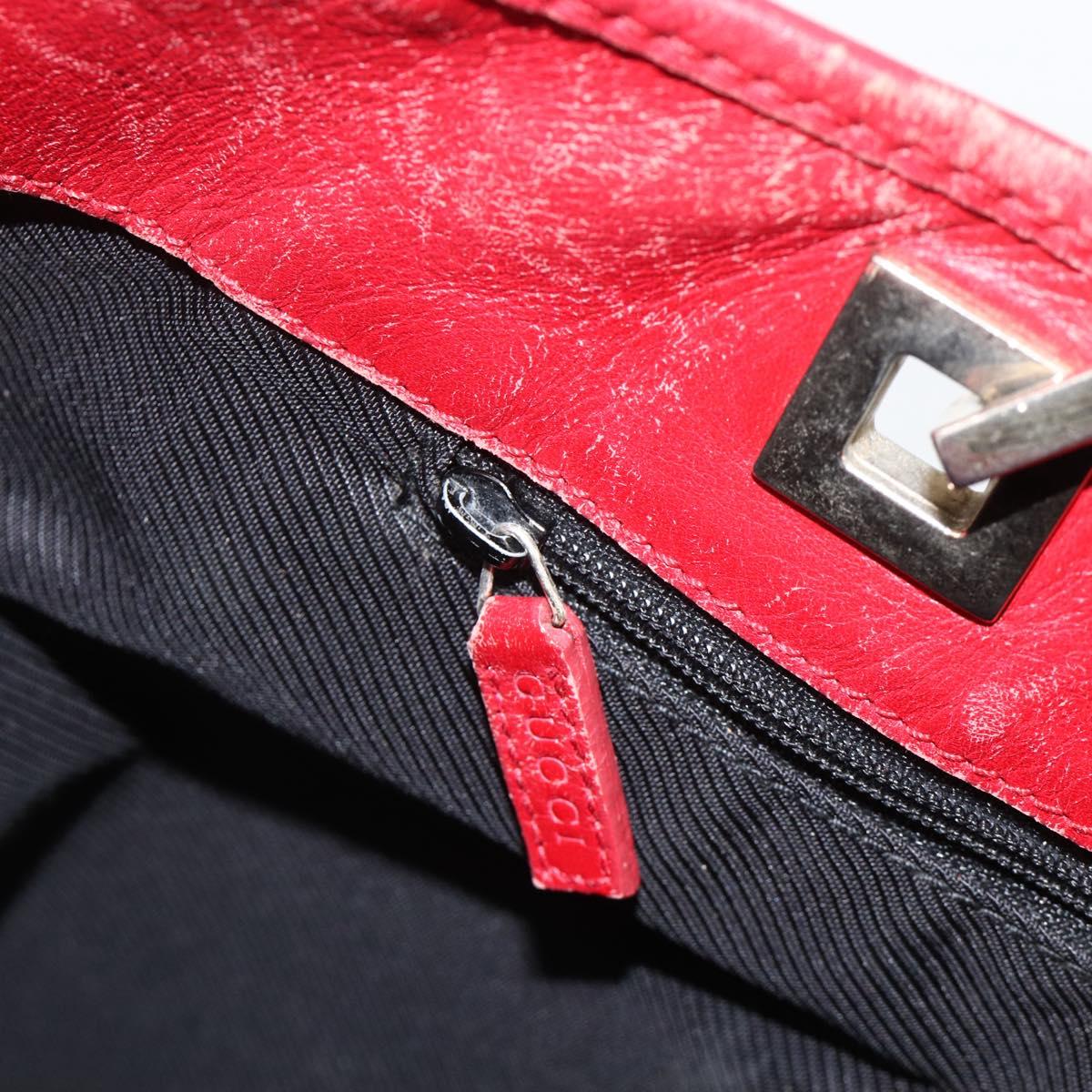 GUCCI GG Canvas Tote Bag Red Gold 002 1098 3444 Auth BSZ638