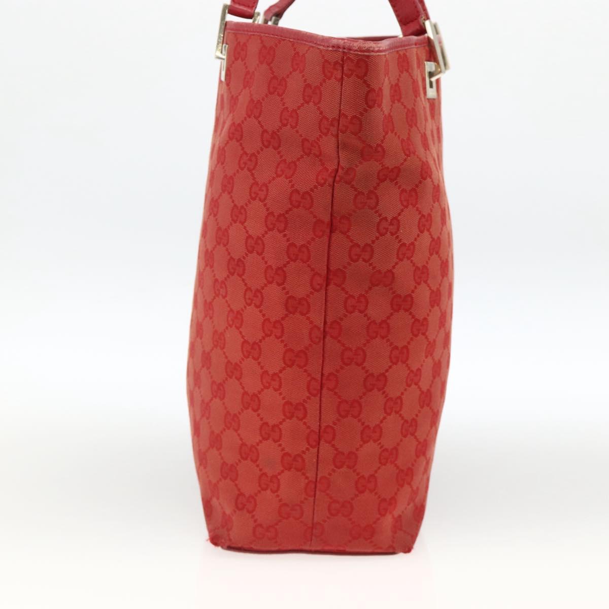 GUCCI GG Canvas Tote Bag Red Gold 002 1098 3444 Auth BSZ638