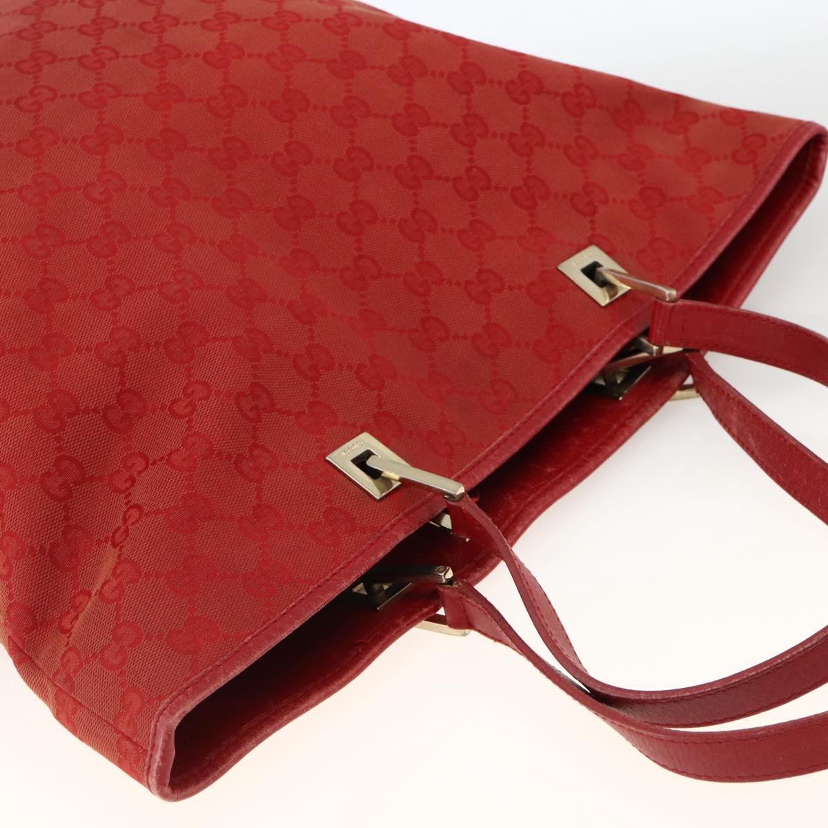 GUCCI GG Canvas Tote Bag Red Gold 002 1098 3444 Auth BSZ638