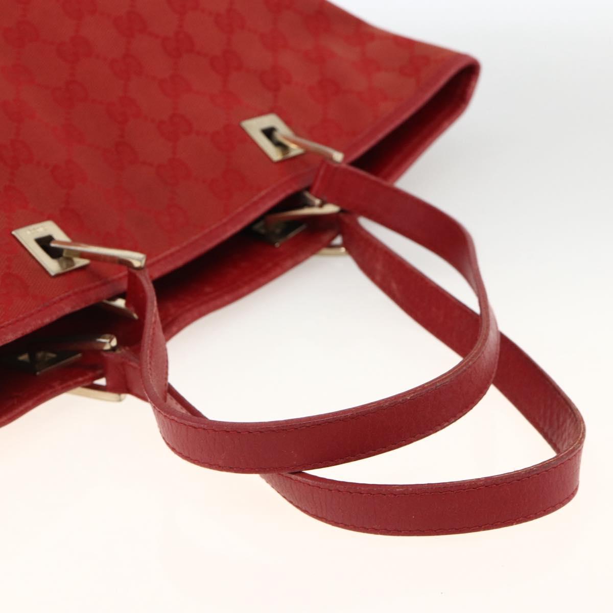 GUCCI GG Canvas Tote Bag Red Gold 002 1098 3444 Auth BSZ638
