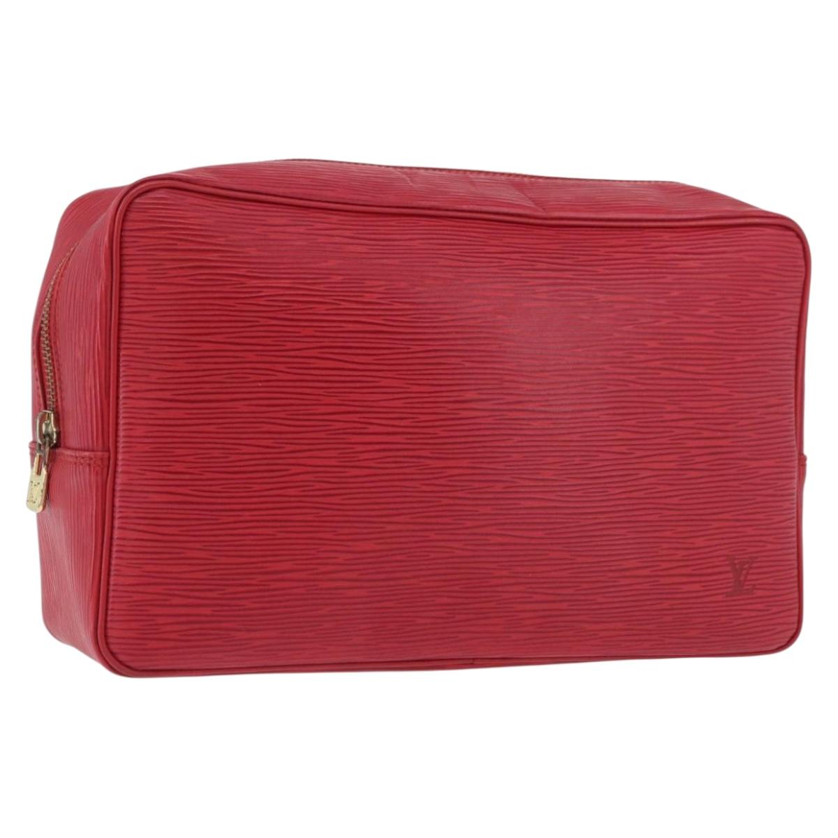 LOUIS VUITTON Epi Trousse Toilette 28 Clutch Bag Red LV Auth BSZ641