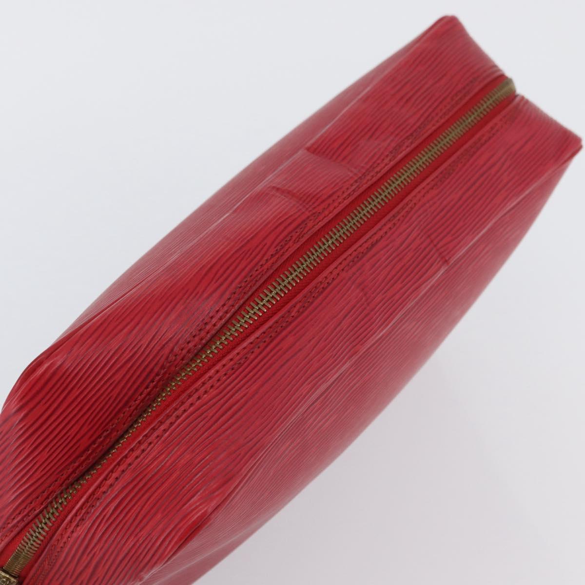 LOUIS VUITTON Epi Trousse Toilette 28 Clutch Bag Red LV Auth BSZ641
