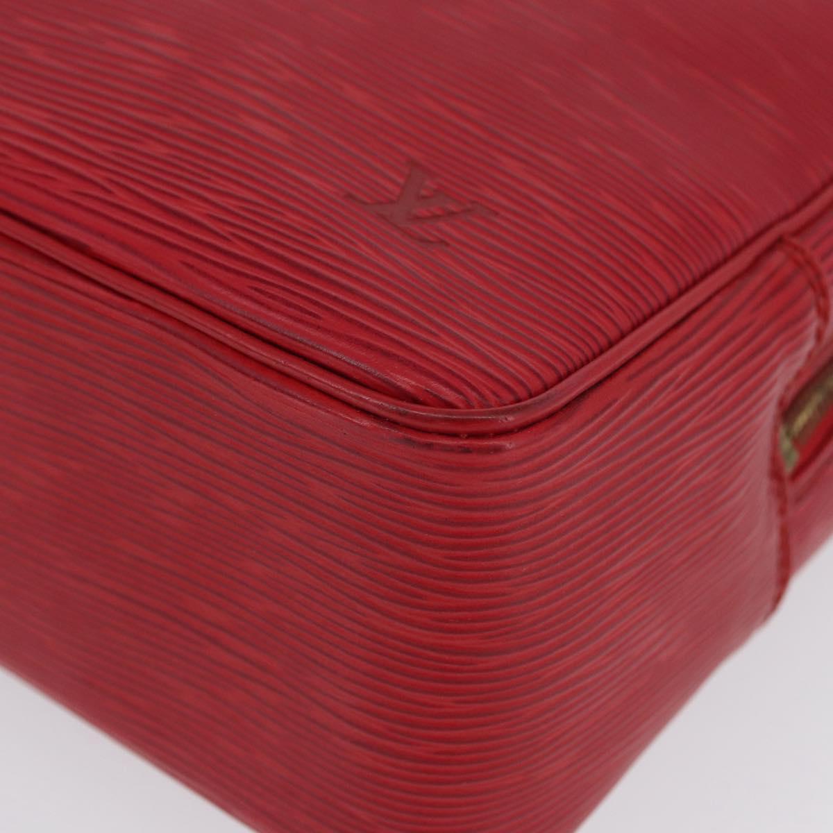 LOUIS VUITTON Epi Trousse Toilette 28 Clutch Bag Red LV Auth BSZ641