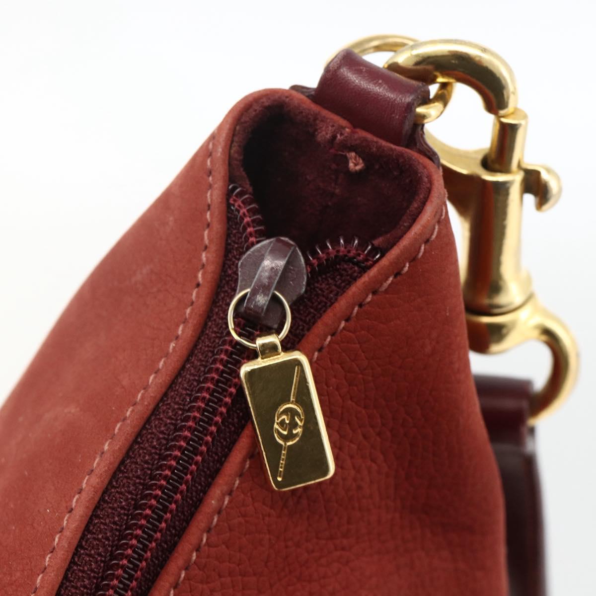 GUCCI Shoulder Bag Leather Red Gold 001 115 1206 Auth BSZ643