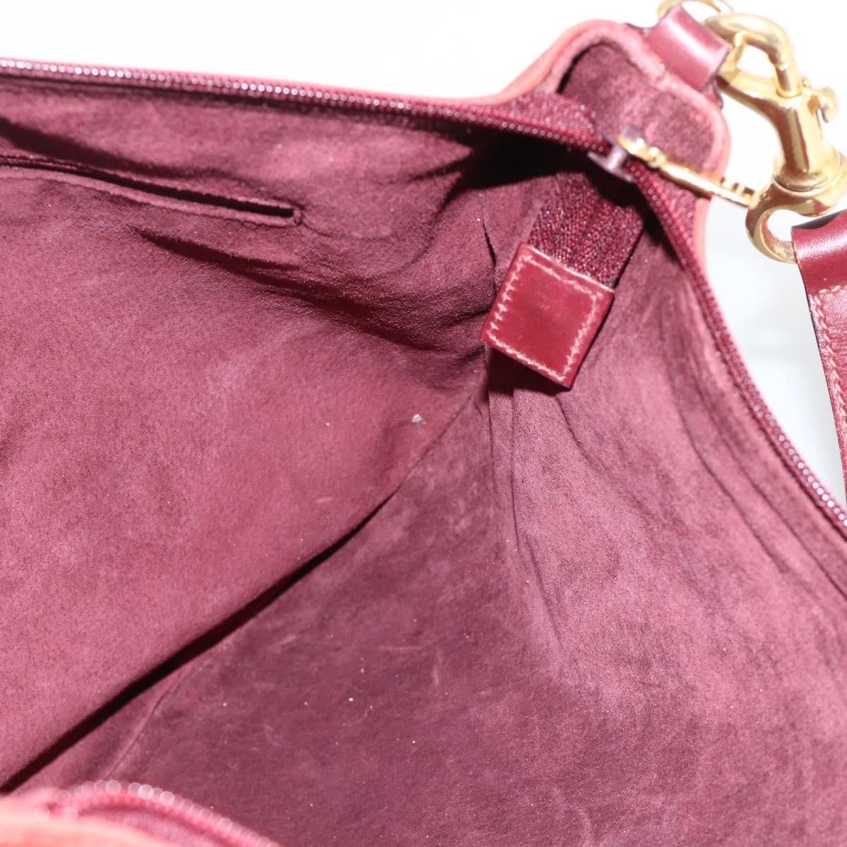 GUCCI Shoulder Bag Leather Red Gold 001 115 1206 Auth BSZ643