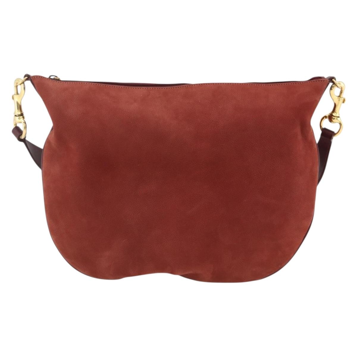 GUCCI Shoulder Bag Leather Red Gold 001 115 1206 Auth BSZ643