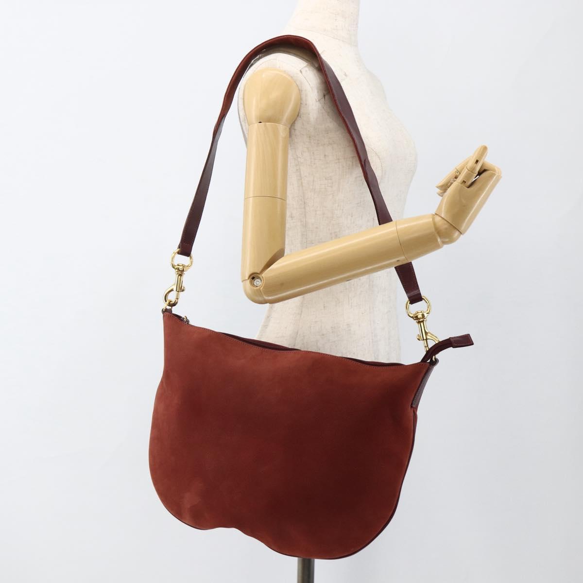 GUCCI Shoulder Bag Leather Red Gold 001 115 1206 Auth BSZ643