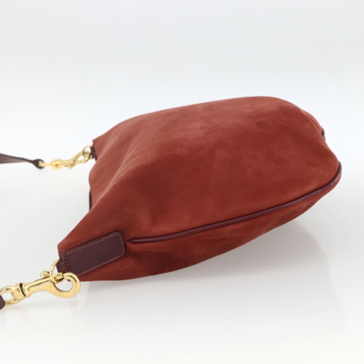GUCCI Shoulder Bag Leather Red Gold 001 115 1206 Auth BSZ643