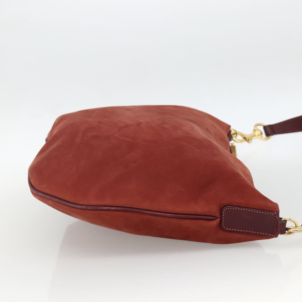 GUCCI Shoulder Bag Leather Red Gold 001 115 1206 Auth BSZ643