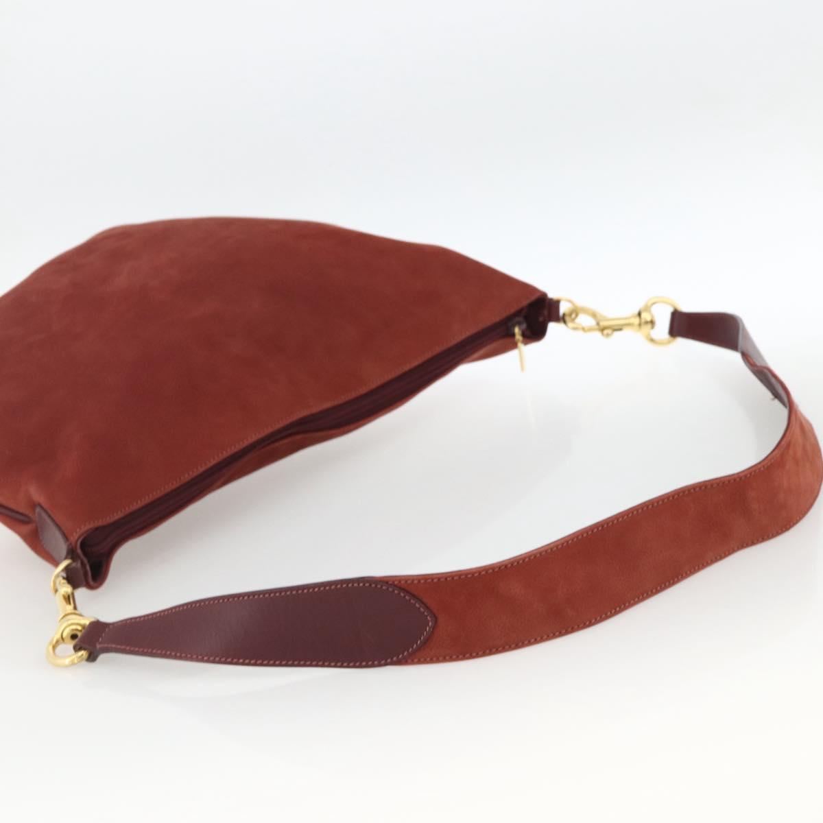 GUCCI Shoulder Bag Leather Red Gold 001 115 1206 Auth BSZ643
