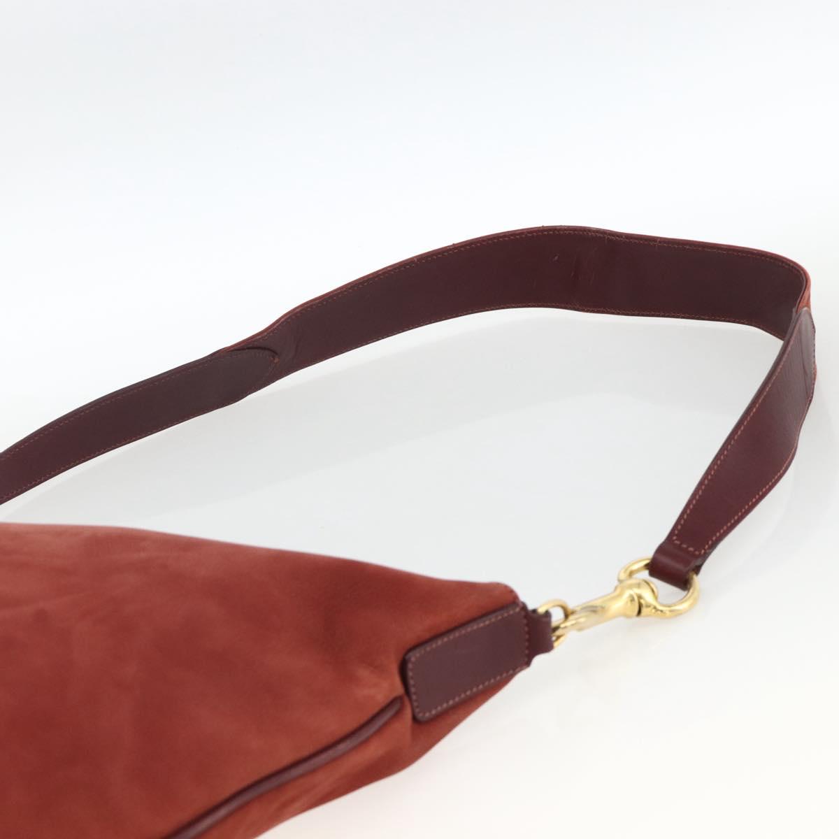 GUCCI Shoulder Bag Leather Red Gold 001 115 1206 Auth BSZ643