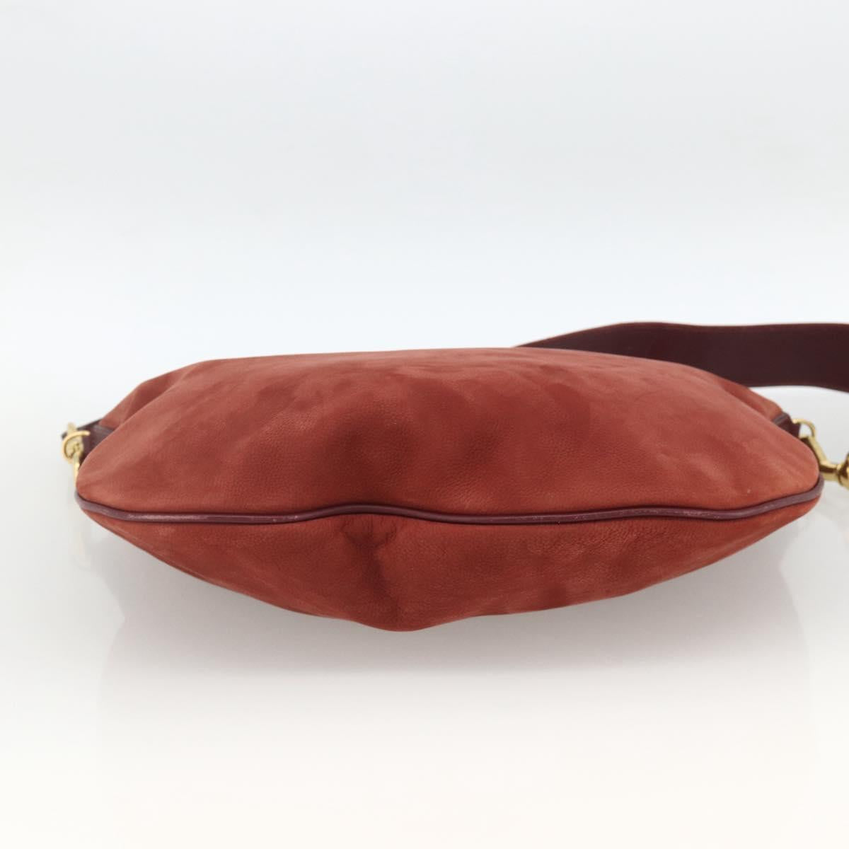 GUCCI Shoulder Bag Leather Red Gold 001 115 1206 Auth BSZ643