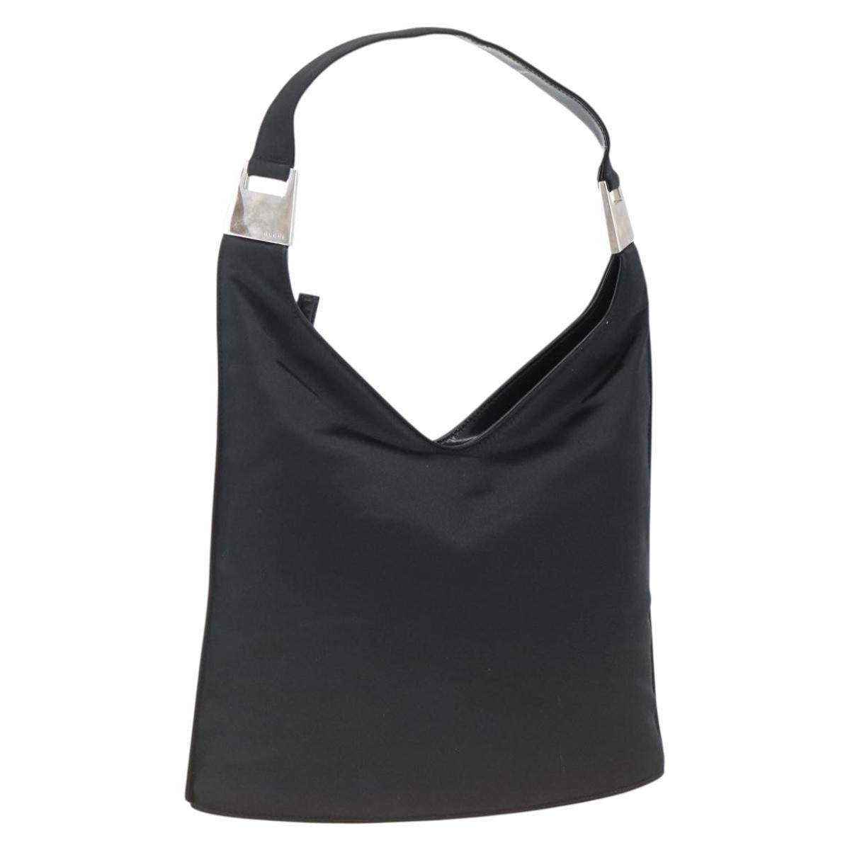 GUCCI Shoulder Bag Nylon Black Silver 001 2113 3010 Auth BSZ644