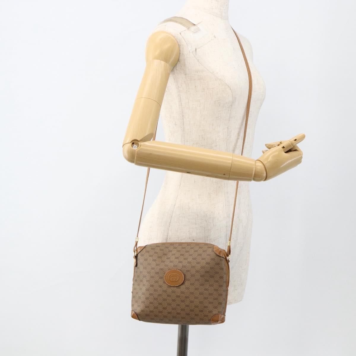 GUCCI Micro GG Supreme Shoulder Bag PVC Beige Gold 007 115 0093 Auth BSZ654