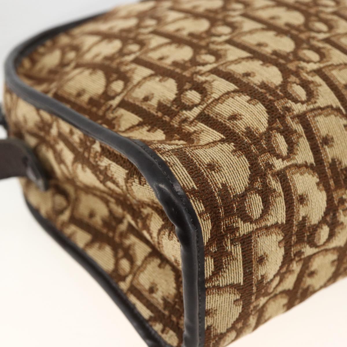 Christian Dior Trotter Canvas Shoulder Bag Beige Auth BSZ660