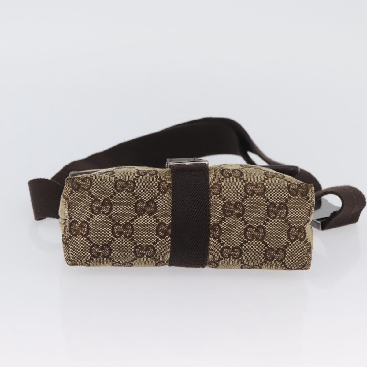 GUCCI GG Canvas Shoulder Bag Beige Silver 131236 Auth BSZ673