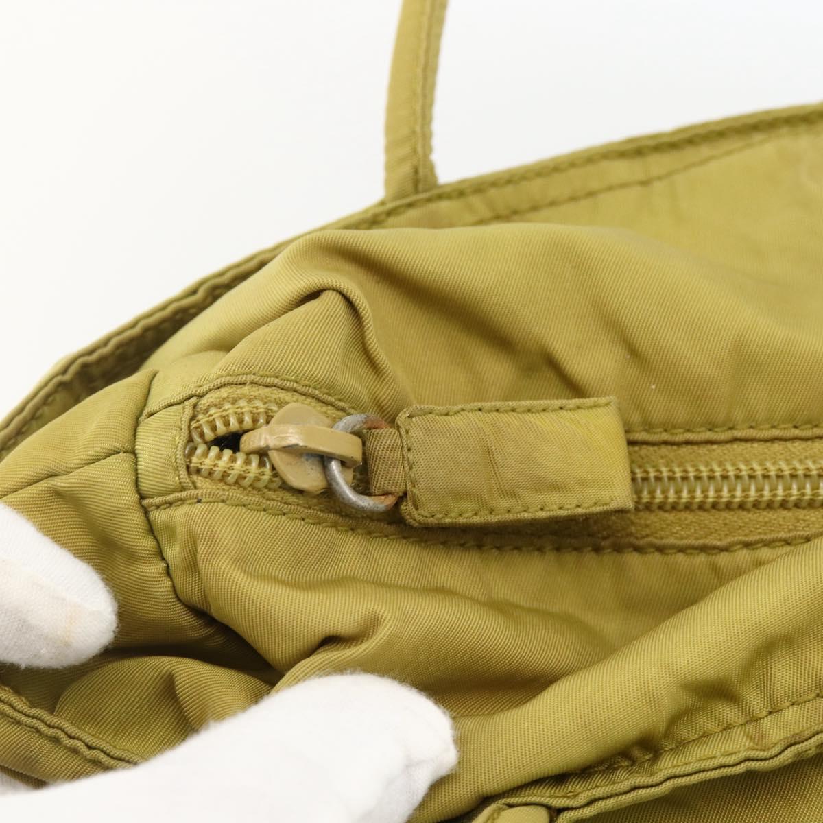 PRADA Hand Bag Nylon Green Auth BSZ678