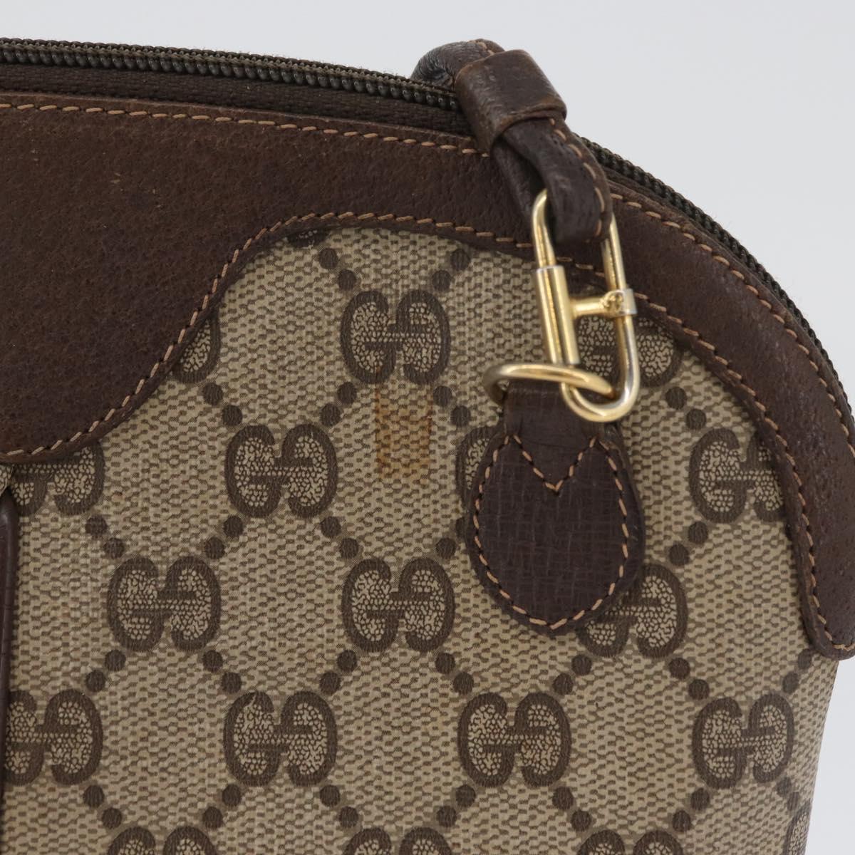 GUCCI GG Supreme Web Sherry Line Bag PVC Beige Gold 904 02 047 Auth BSZ679