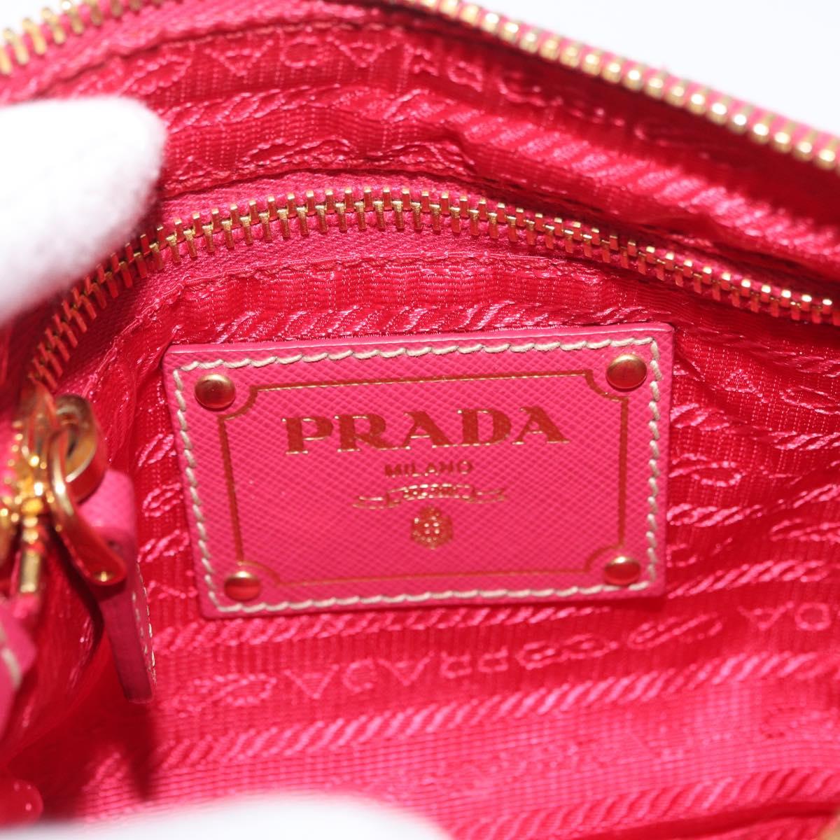 PRADA Shoulder Bag Nylon Pink Gold Auth BSZ681
