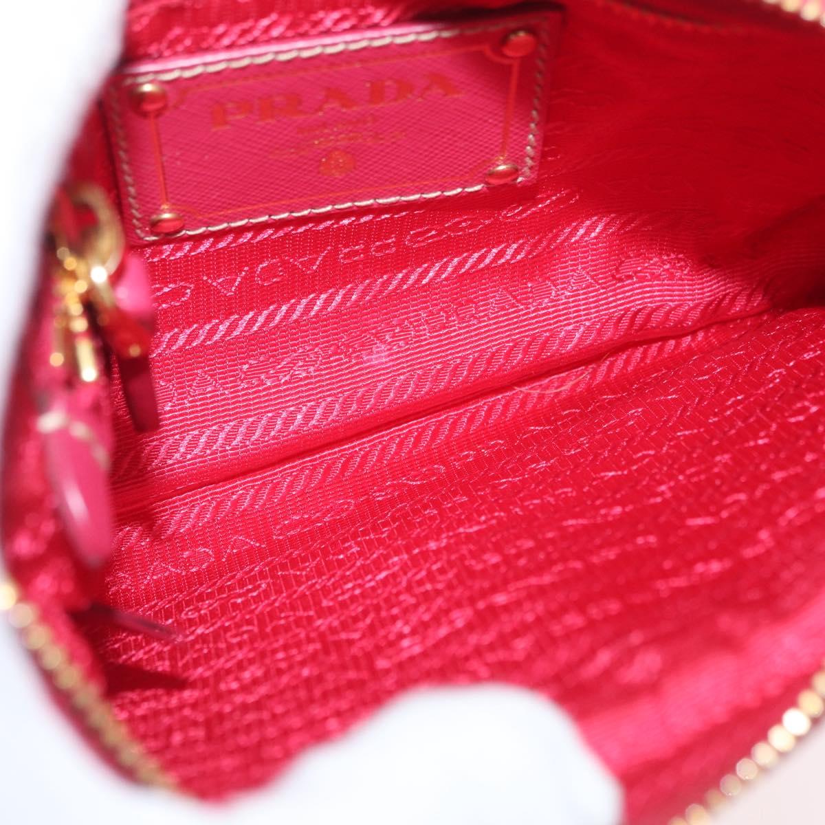 PRADA Shoulder Bag Nylon Pink Gold Auth BSZ681