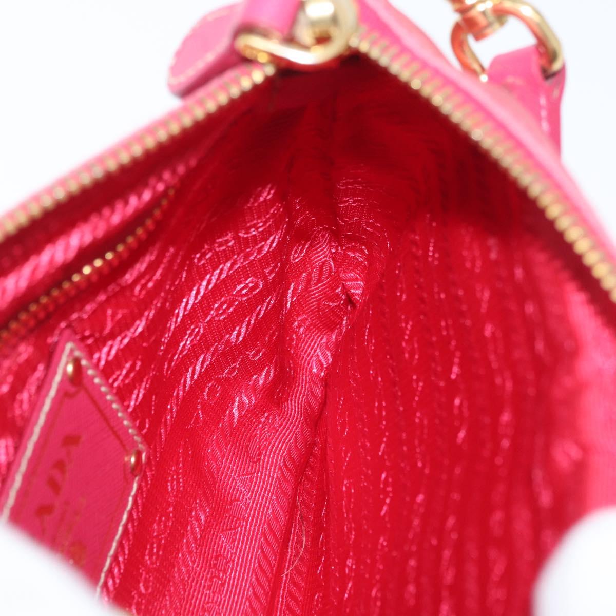PRADA Shoulder Bag Nylon Pink Gold Auth BSZ681