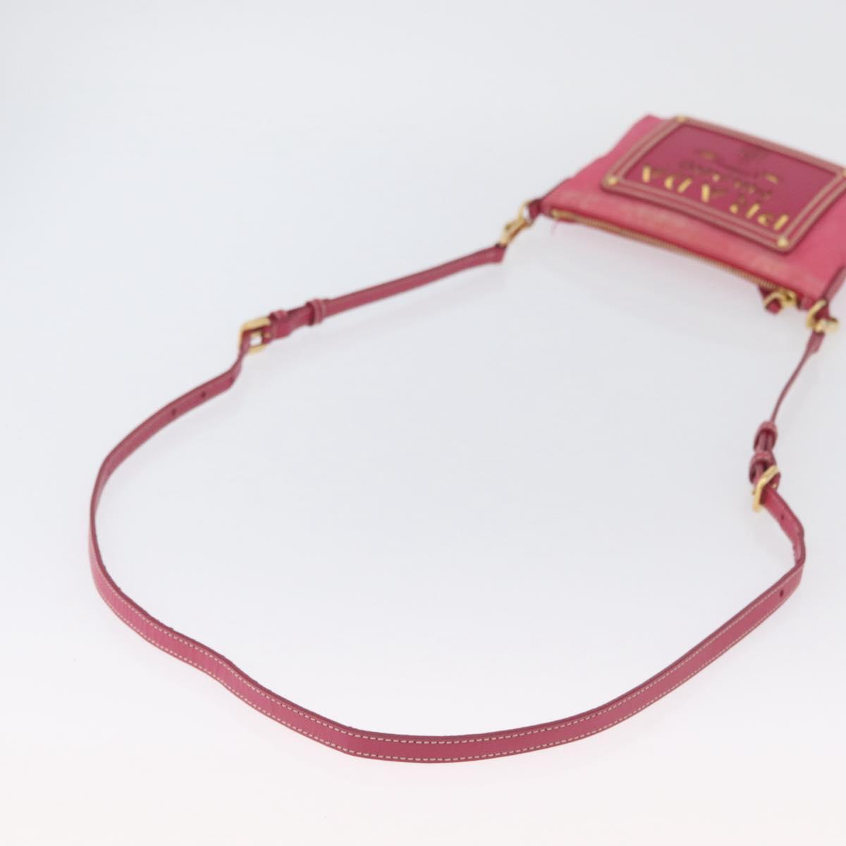 PRADA Shoulder Bag Nylon Pink Gold Auth BSZ681