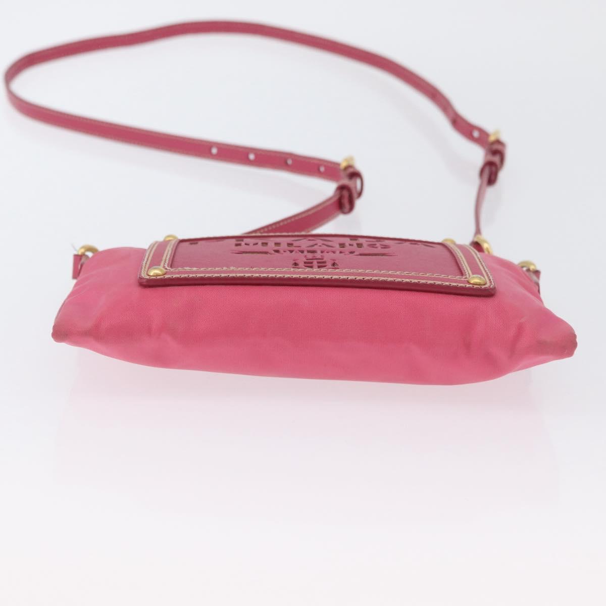 PRADA Shoulder Bag Nylon Pink Gold Auth BSZ681