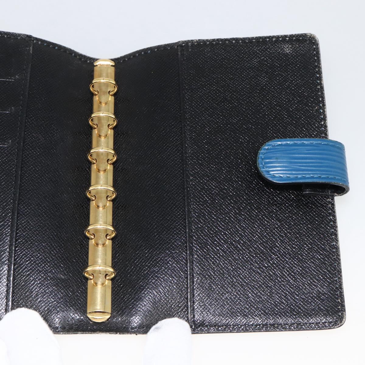 LOUIS VUITTON Epi Agenda PM Day Planner Cover Blue R20055 LV Auth BSZ683