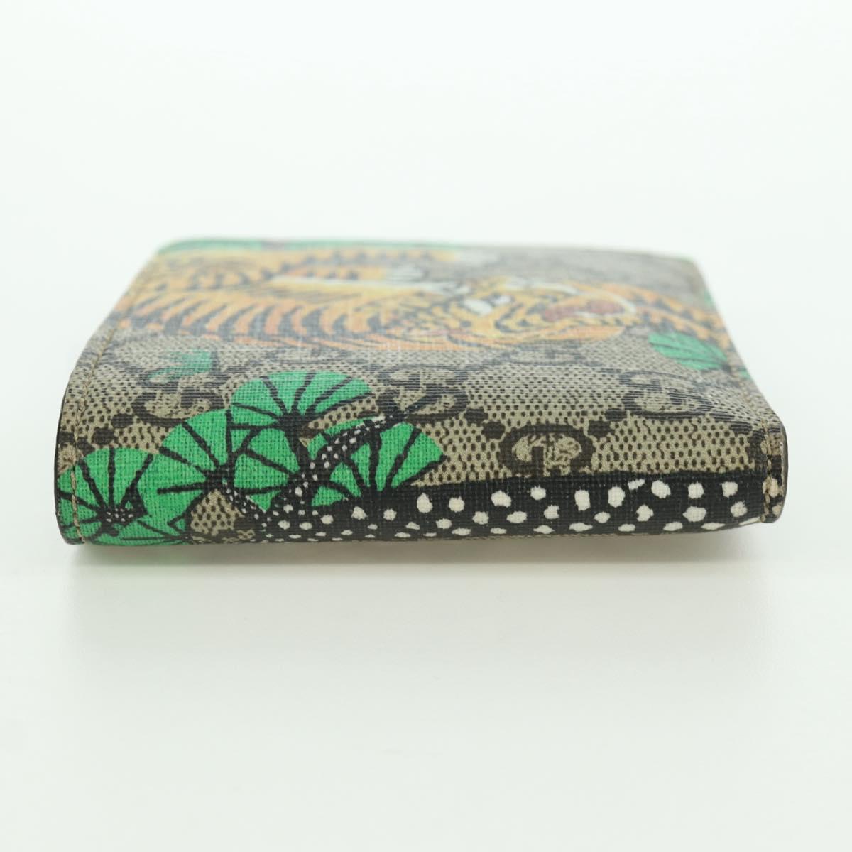 GUCCI GG Supreme Compact Wallet PVC Beige Auth BSZ684M
