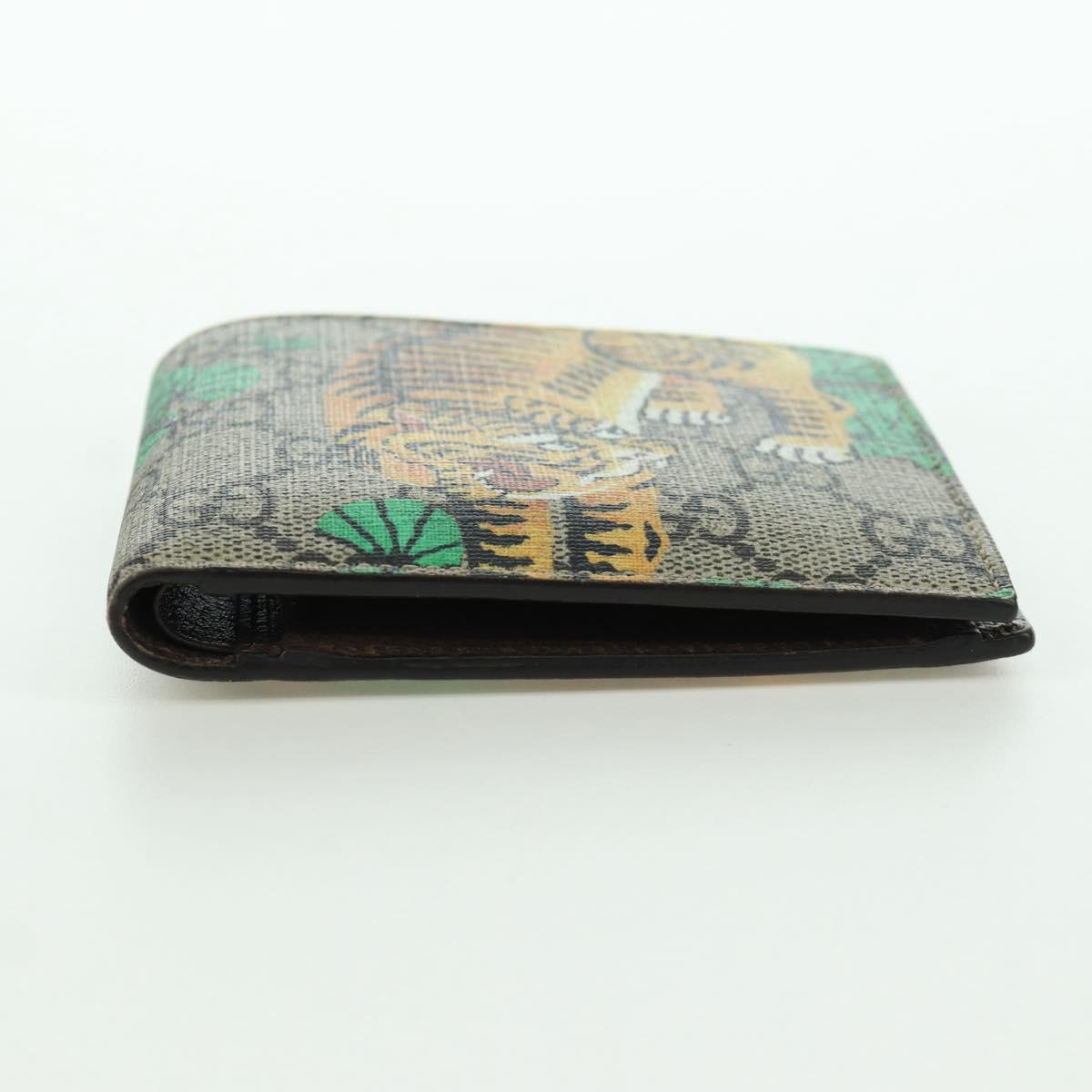 GUCCI GG Supreme Compact Wallet PVC Beige Auth BSZ684M