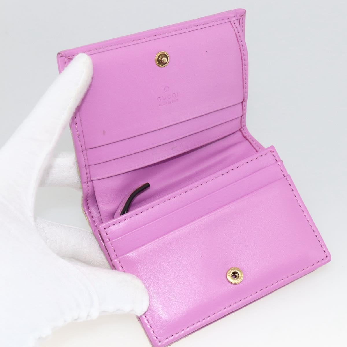 GUCCI GG Canvas Compact Wallet Purple 783118 Auth BSZ689A