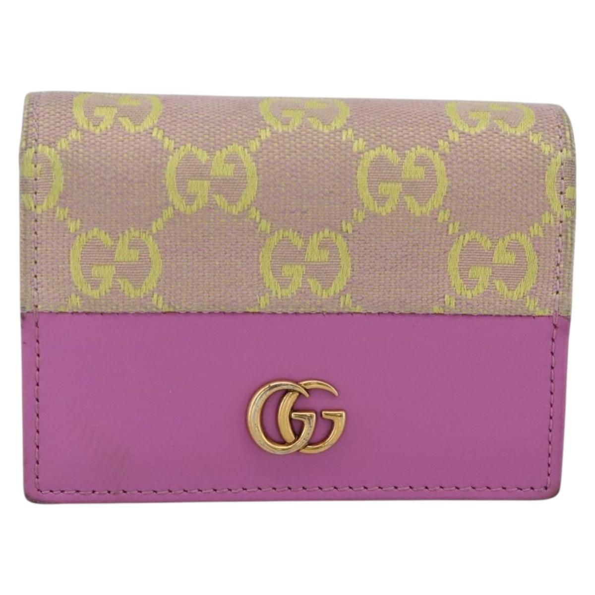 GUCCI GG Canvas Compact Wallet Purple 783118 Auth BSZ689A